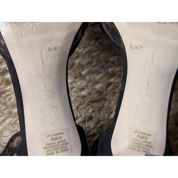 Jessica Simpson Size 8.5 Camania Mesh Cheetah Black Faux Suede Pointed Toe Heels - Picture 11 of 12